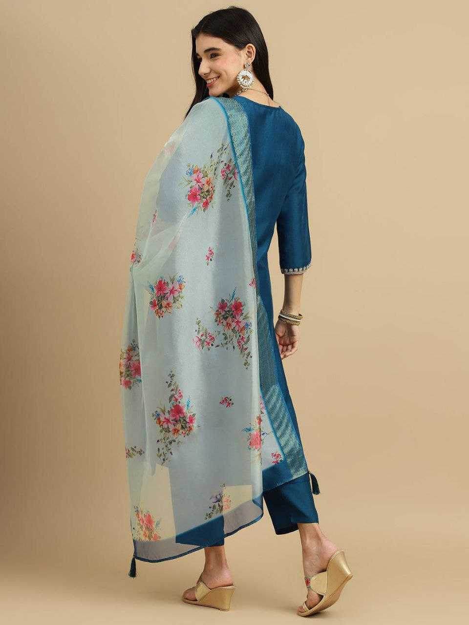 Rayon Cotton Embroidery Palazzo Suit - MYLUXURY LANE ENTERPRISE